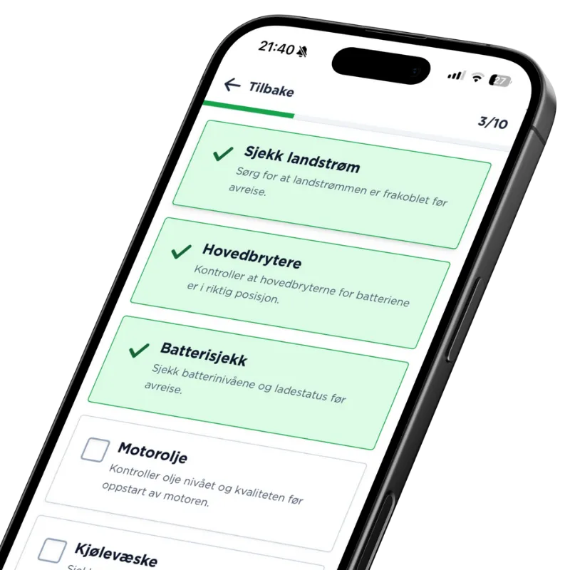 Sjekklister tilpasset båten din